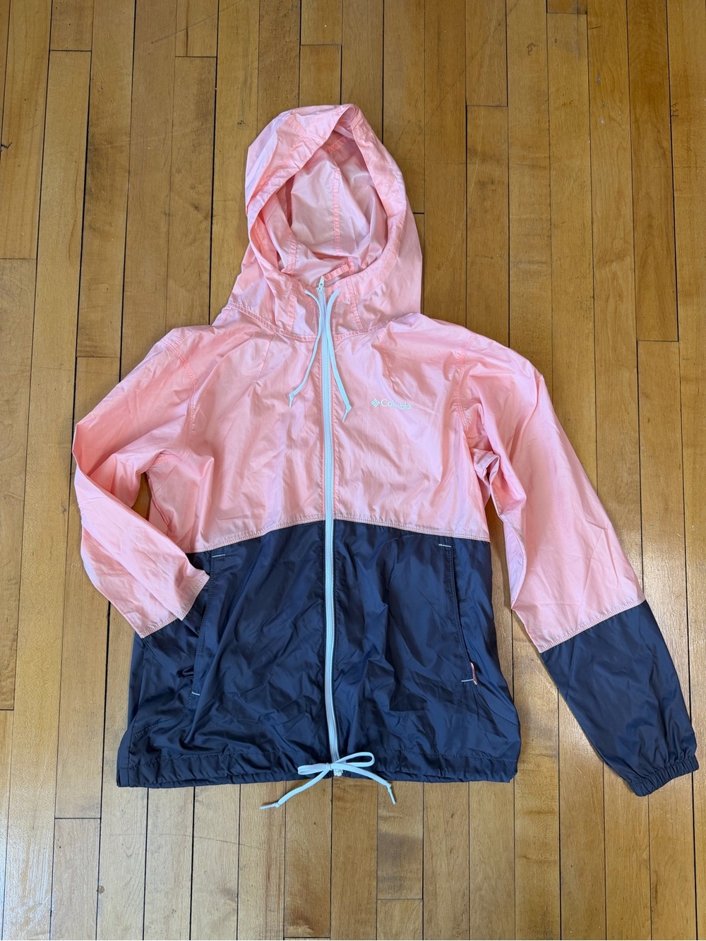 Grey & peach light Columbia zip up jacket